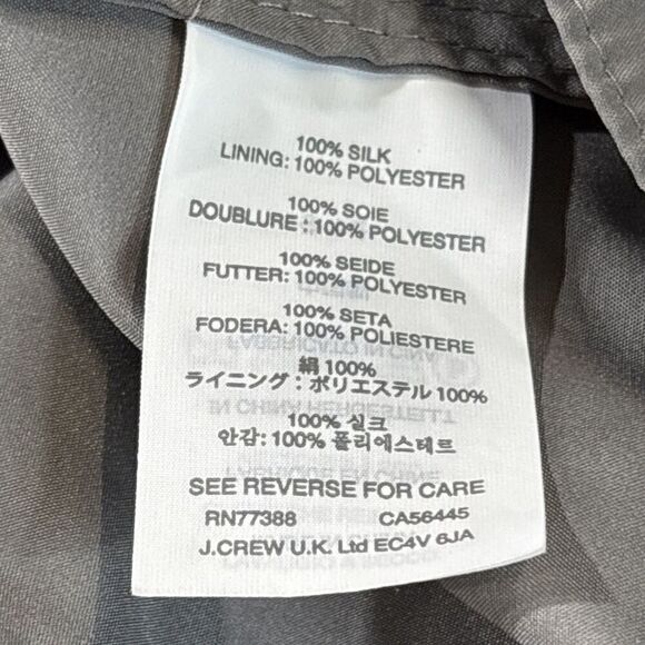 J. Crew  Heidi Dress Silk Chiffon Graphite Gray Pleated Size 8 Cocktail Lined - Picture 9 of 10